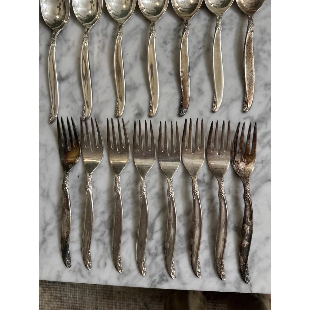 1847 Rogers Bros Vintage 1961 Silver Plate Leilani 43 Pc Flatware Set For 8 Read